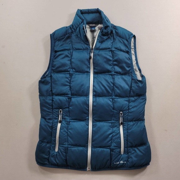Eddie Bauer First Accent Puffer Vest Womens Medium Teal Green Goose Down - Picture 2 of 10